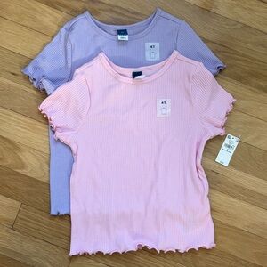 Old Navy Kids' Pink and Lavender Ribbed Tees